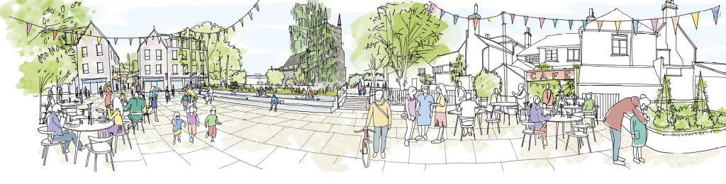 Re-energised town centre artistic impression